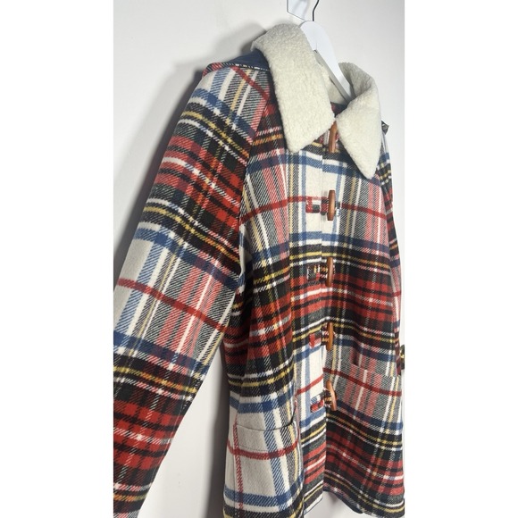 The GREAT Size 3 Large The Cabinmate Plaid Toggle Wool Blend Hooded Jacket NWOT - Picture 7 of 13